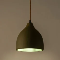 Suspension électrifiée en ciment D20cm - vert