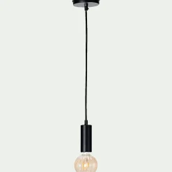 Suspension électrifiée en fer D10x150cm - noir
