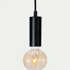 Suspension électrifiée en fer D10x150cm - noir
