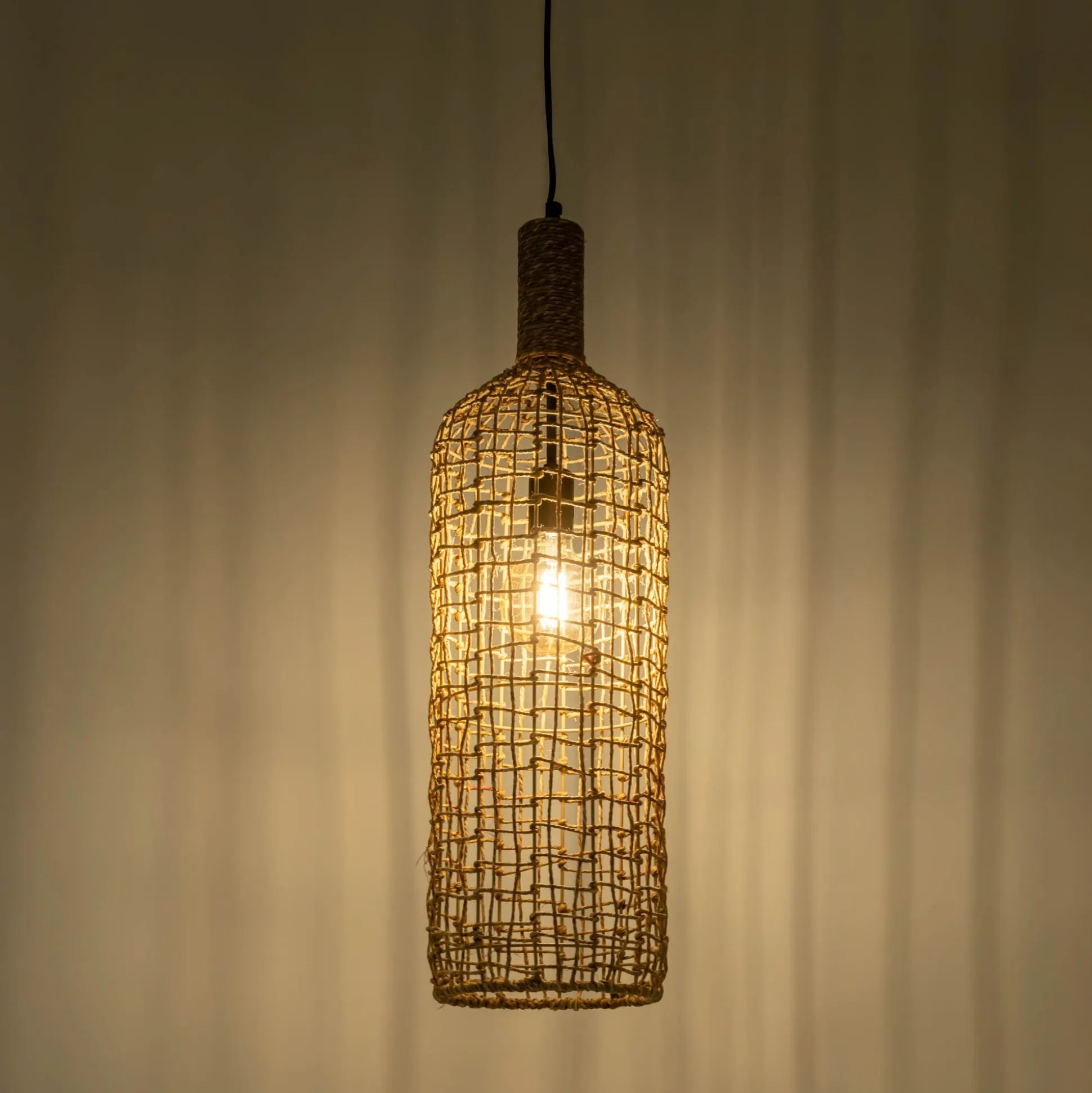 Suspension électrifiée en jute D20xH74cm - naturel