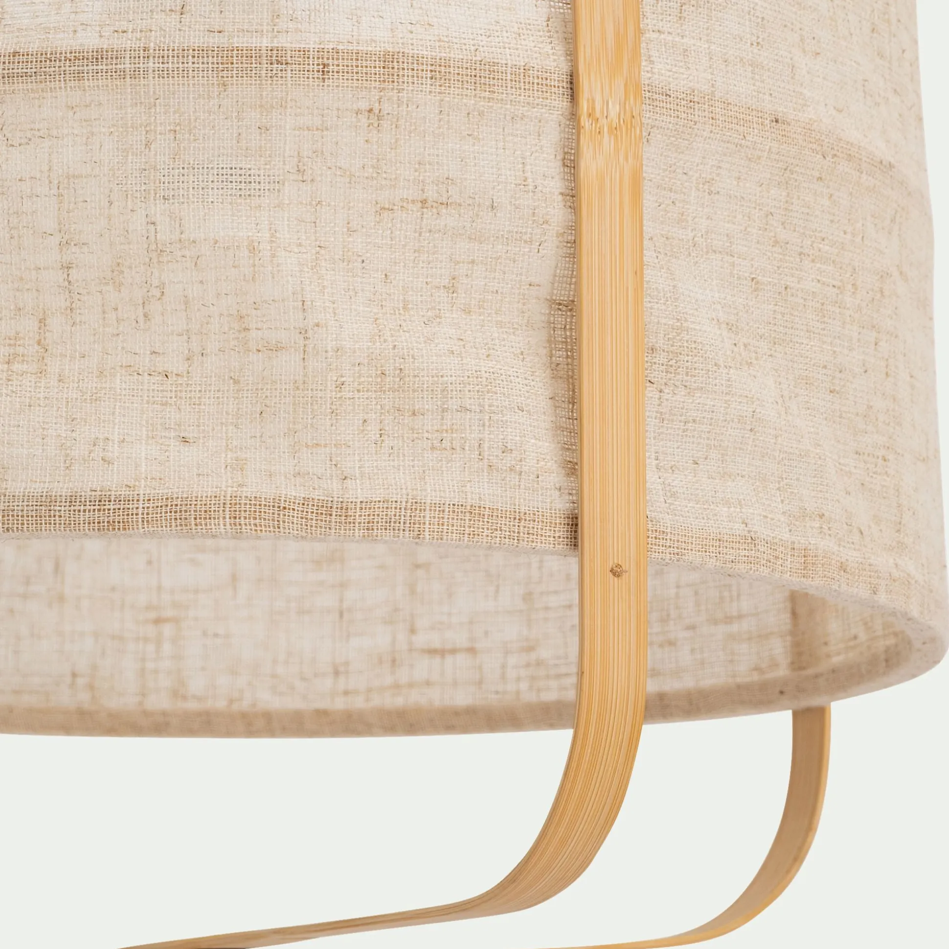 Suspension électrifiée en lin et bambou D37cm - beige