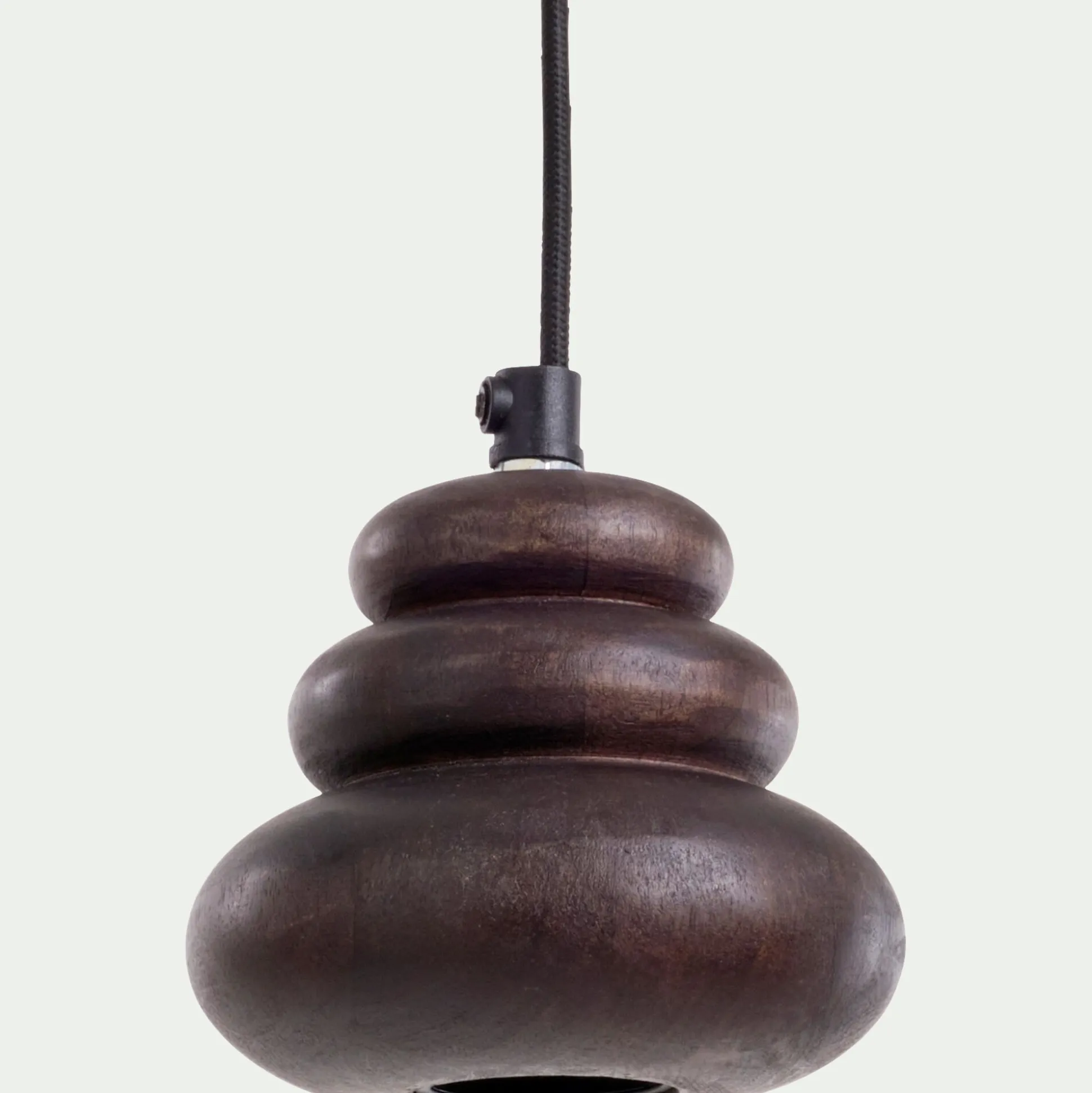 Suspension électrifiée en manguier H10cm - naturel