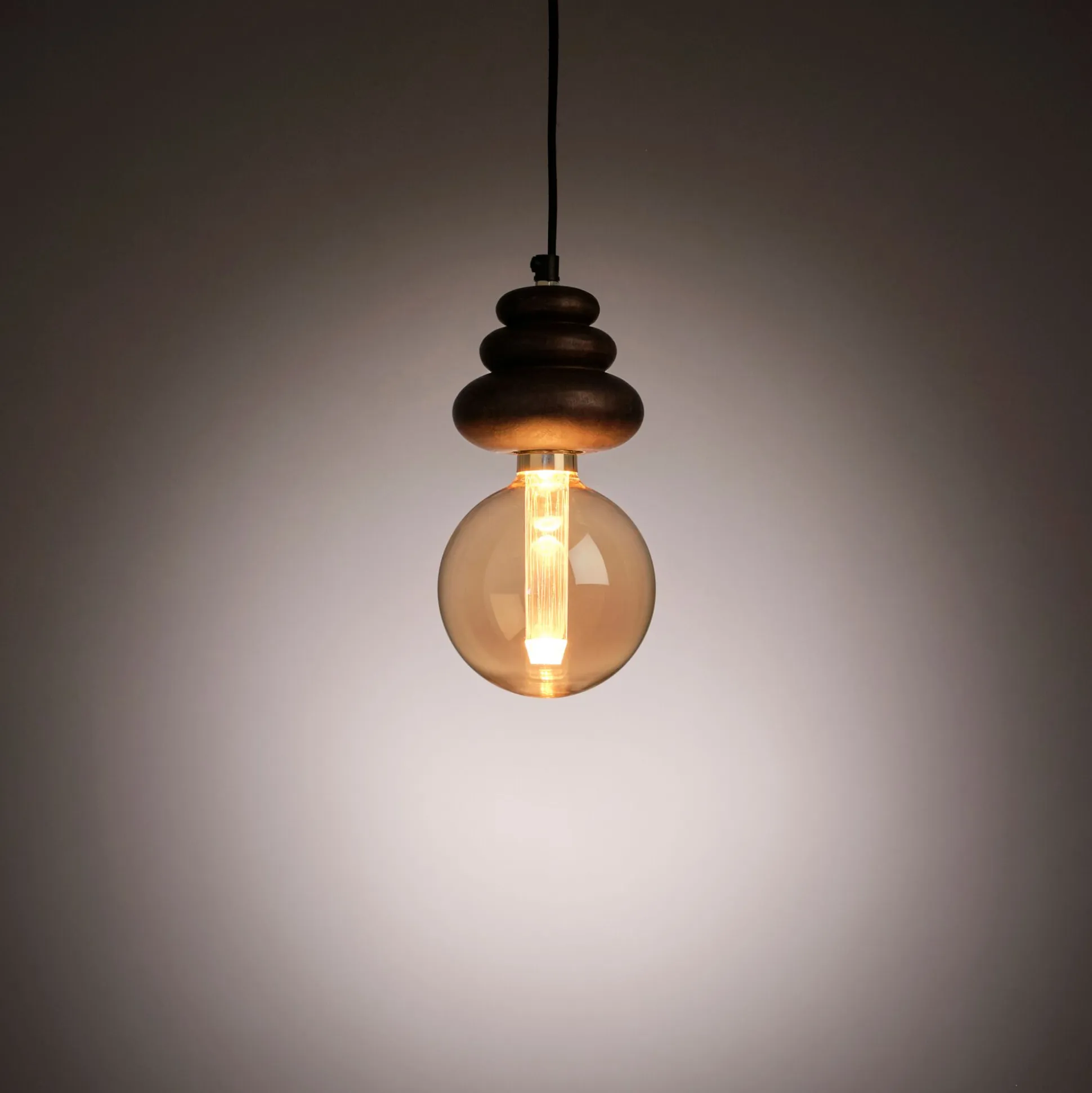 Suspension électrifiée en manguier H10cm - naturel