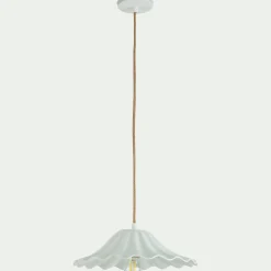 Suspension électrifiée en porcelaine D30cm - blanc