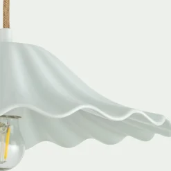 Suspension électrifiée en porcelaine D30cm - blanc