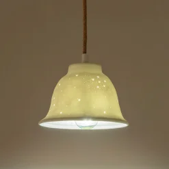 Suspension électrifiée en porcelaine D16cm - blanc
