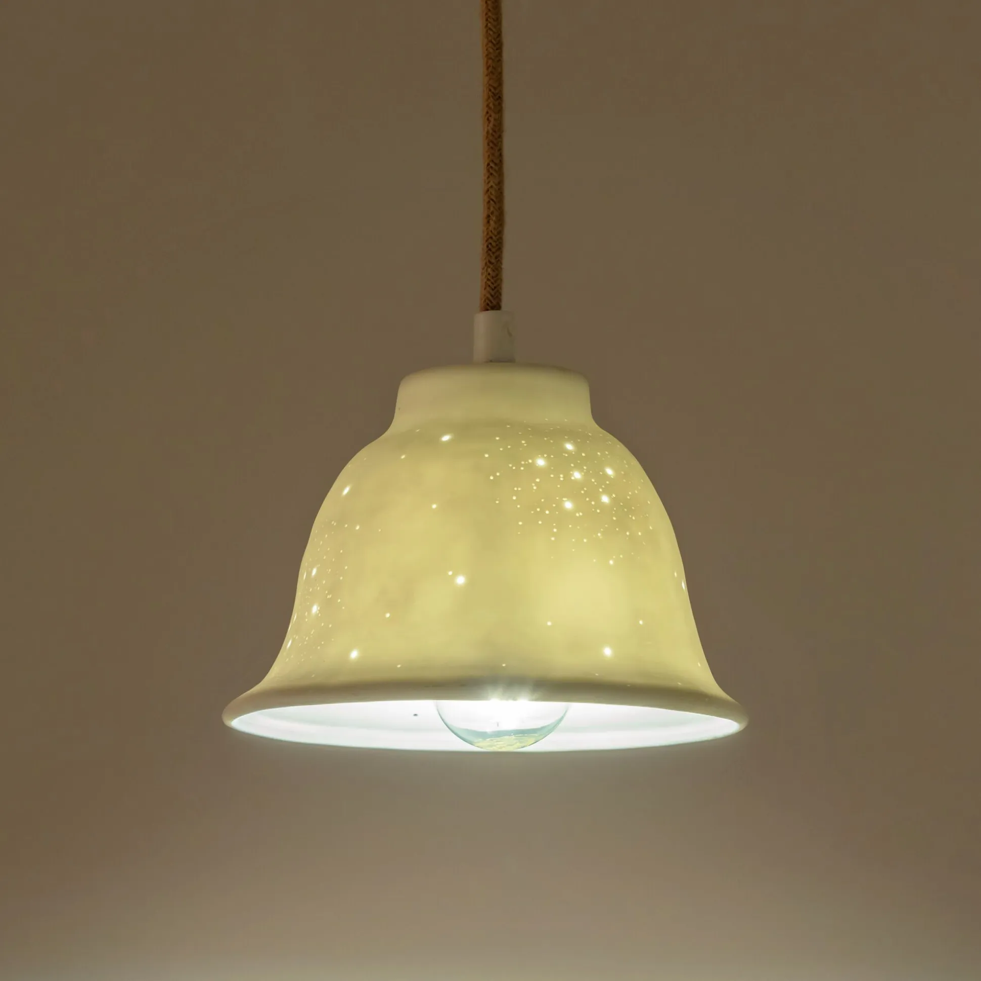 Suspension électrifiée en porcelaine D16cm - blanc