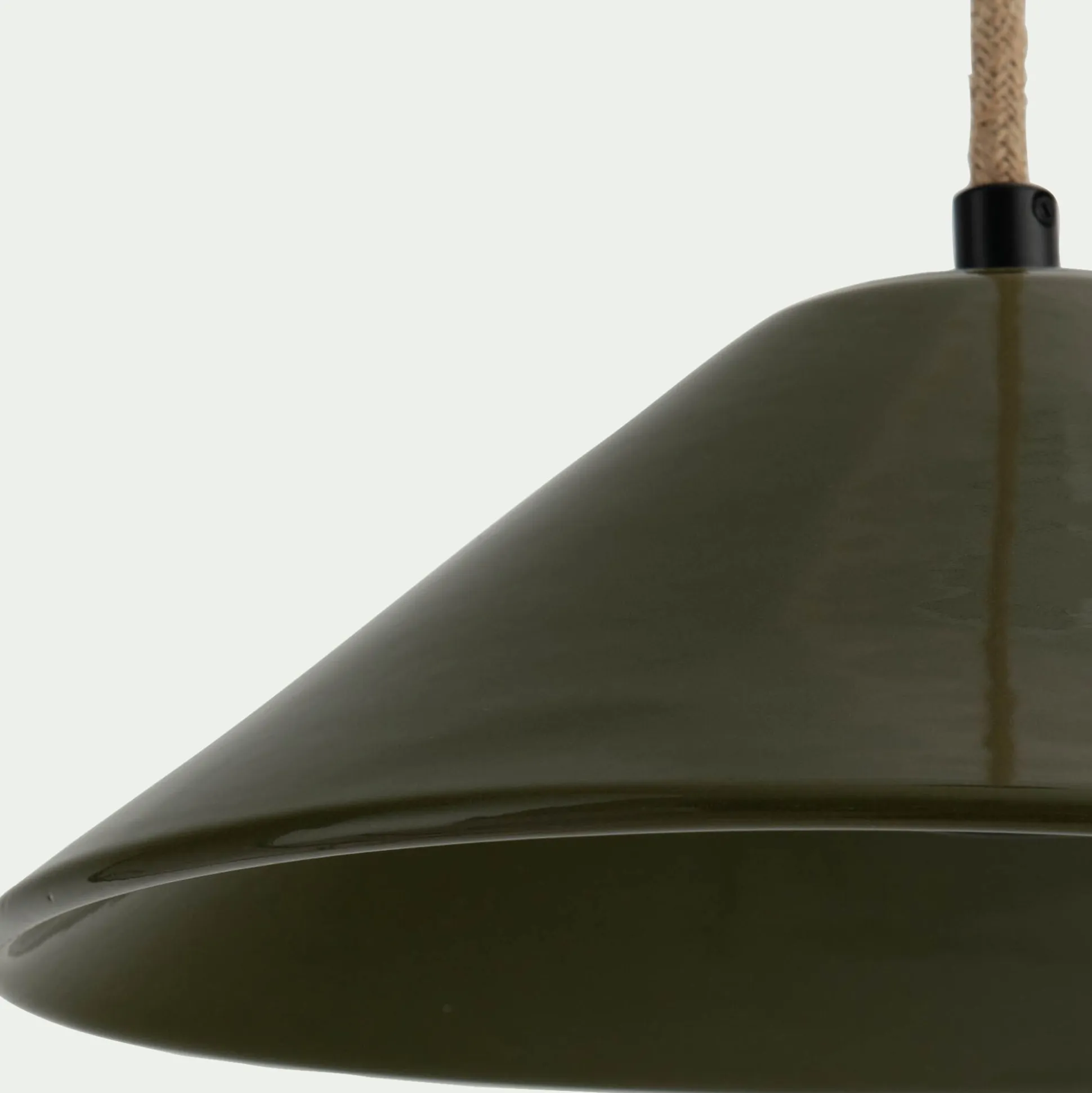 Suspension électrifiée en porcelaine D27,5cm - vert