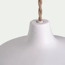 Suspension électrifiée en terre cuite D18cm - blanc