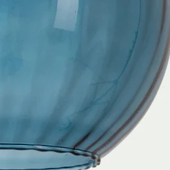 Suspension électrifiée en verre d30cm - bleu marine