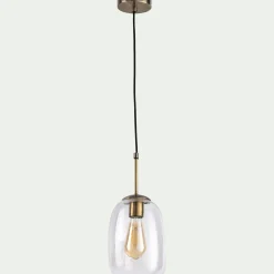 Suspension électrifiée en verre D15,5cm - transparent