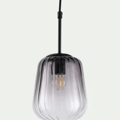 Suspension électrifiée en verre D17,5cm - gris