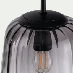 Suspension électrifiée en verre D17,5cm - gris