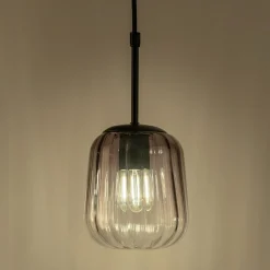 Suspension électrifiée en verre D17,5cm - gris