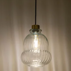 Suspension électrifiée en verre D24,5cm - transparent