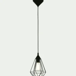 Suspension électrifiée géométrique E27 en acier D17,5cm - noir