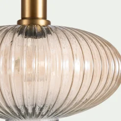 Suspension électrifié en métal et verre D30cm - doré