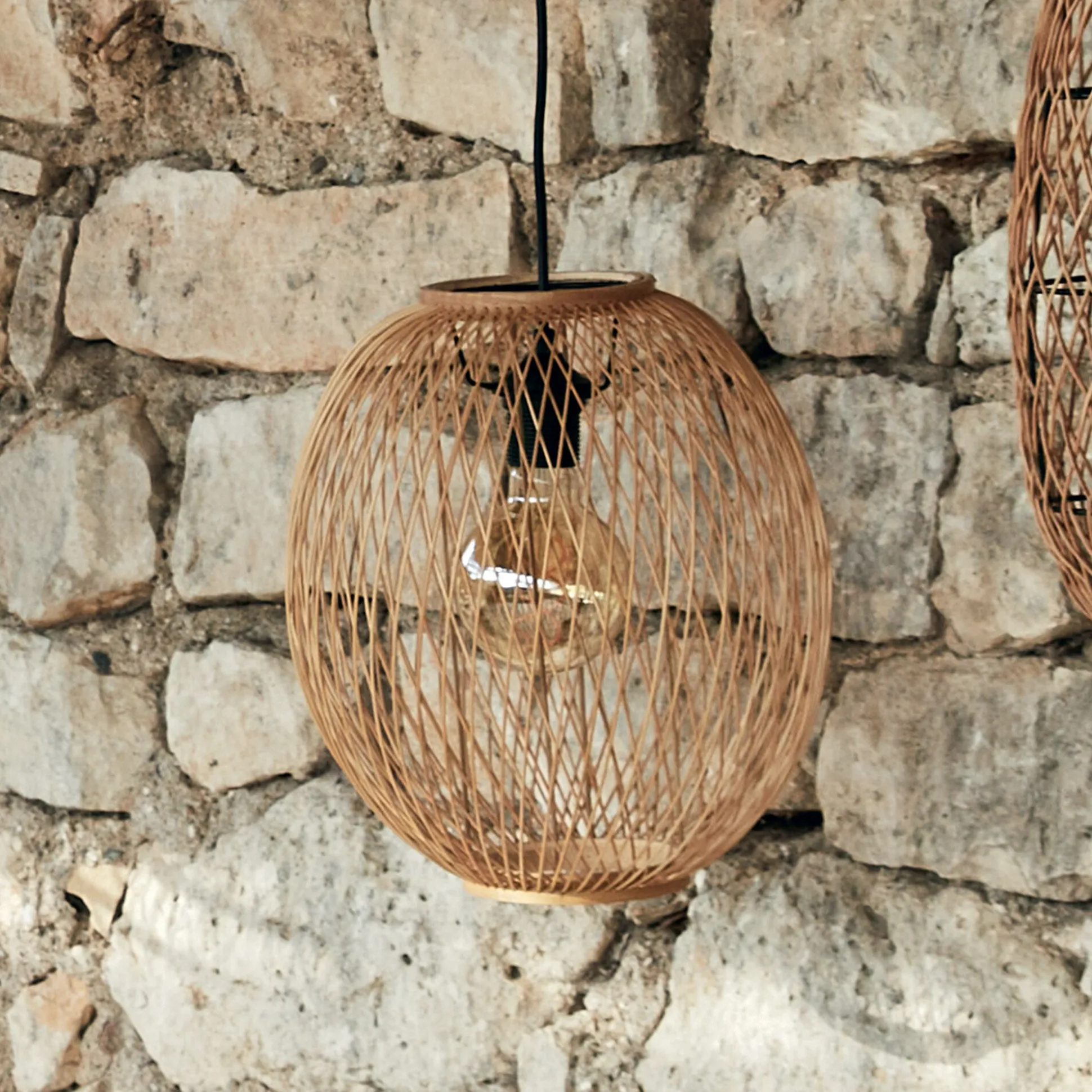 Suspension naturelle non électrifiée en bambou D30cm - naturel