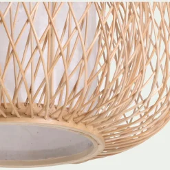 Suspension non électrifiée en bambou et papier D29cm - naturel