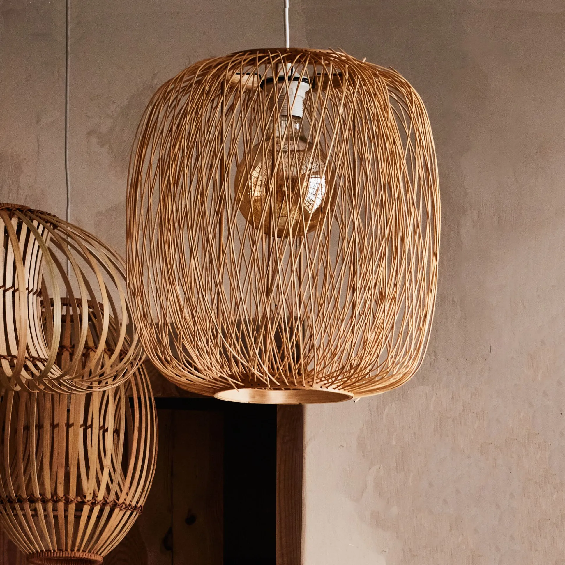 Suspension non électrifiée en bambou D35cm - naturel