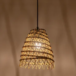 Suspension non électrifiée en fibre de palmier - naturel H22xD24cm