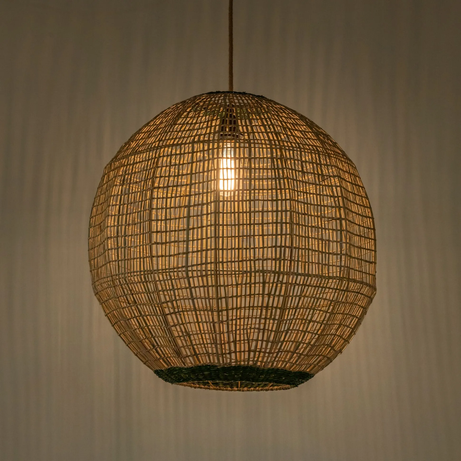 Suspension non électrifiée en jonc de mer D57cm - naturel