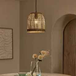 Suspension non électrifiée en jonc de mer D28cm - naturel