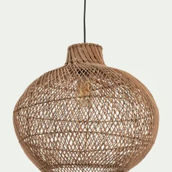 Suspension non électrifiée en rotin et fer - naturel D46cm