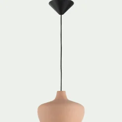 Suspension ronde en terre cuite D18,6cm - rose argile