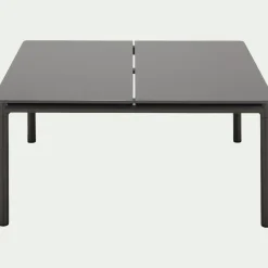 Table basse de jardin carrée en aluminium - gris