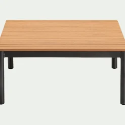 Table basse de jardin carrée en eucalyptus - bois clair