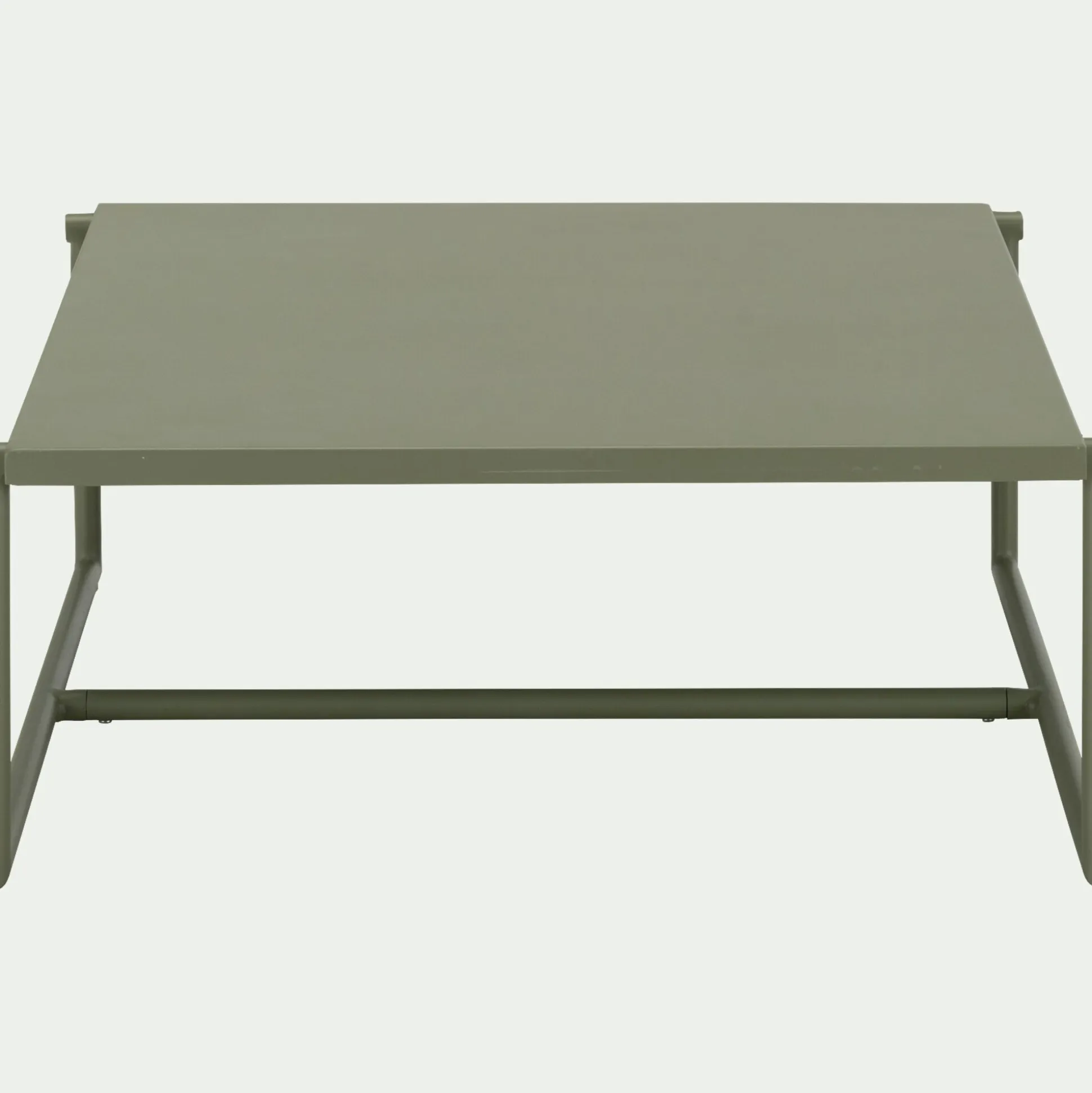 Table basse de jardin carrée en aluminium - vert cèdre