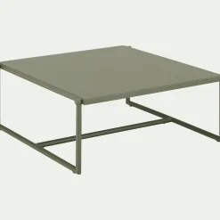 Table basse de jardin carrée en aluminium - vert cèdre