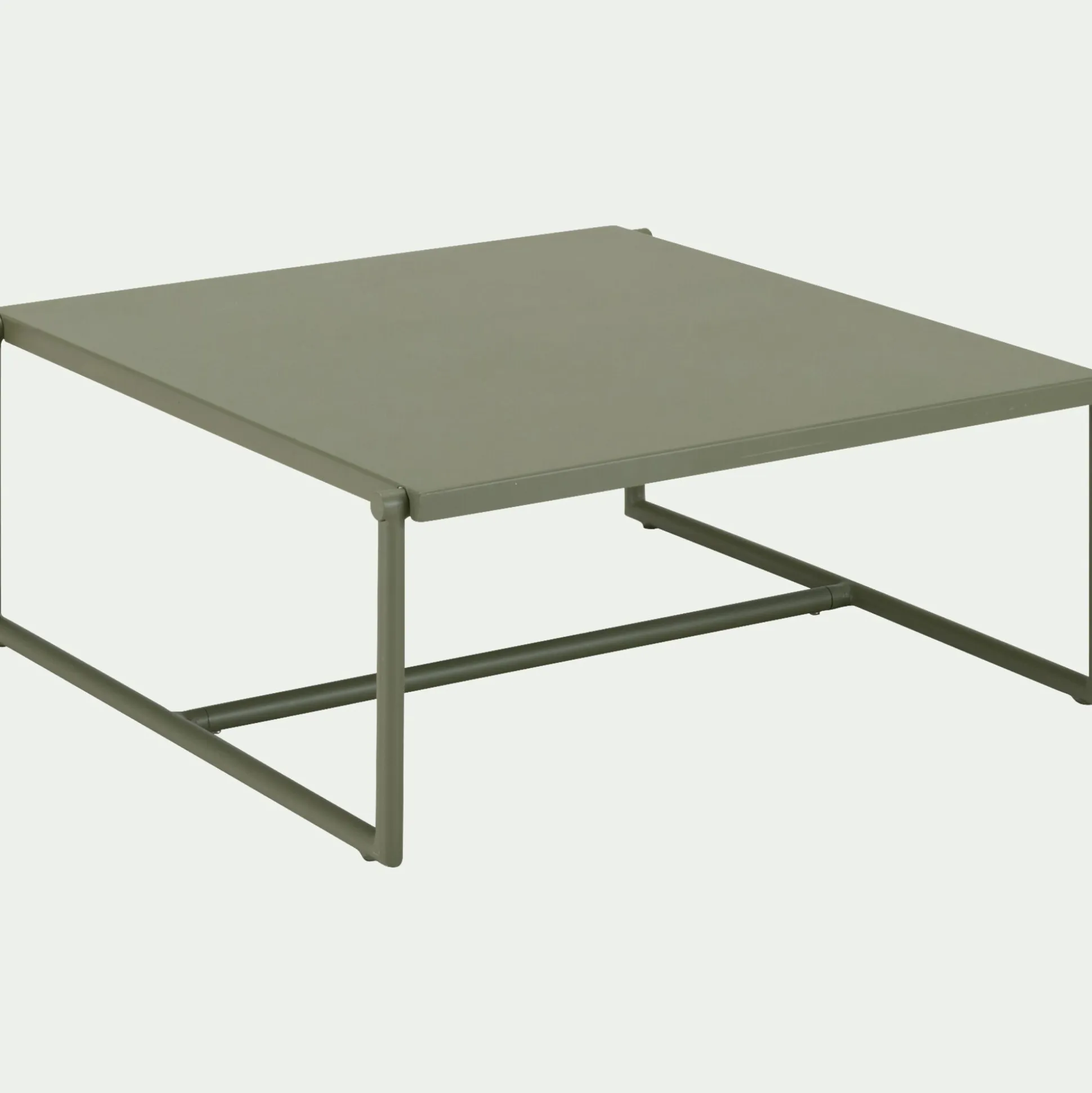Table basse de jardin carrée en aluminium - vert cèdre