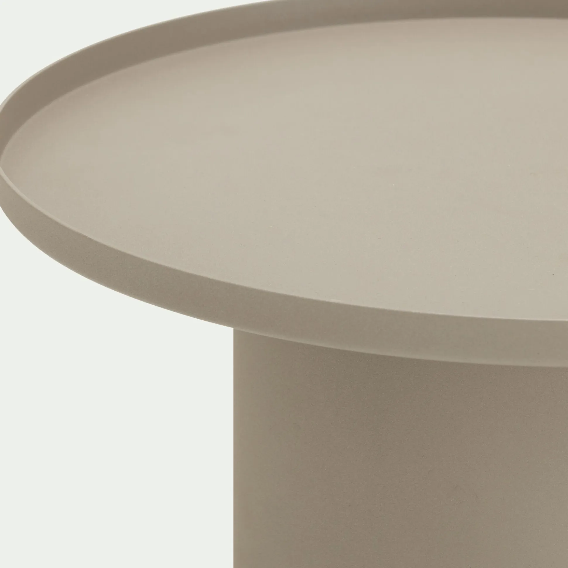 Table basse de jardin ronde en aluminium - beige