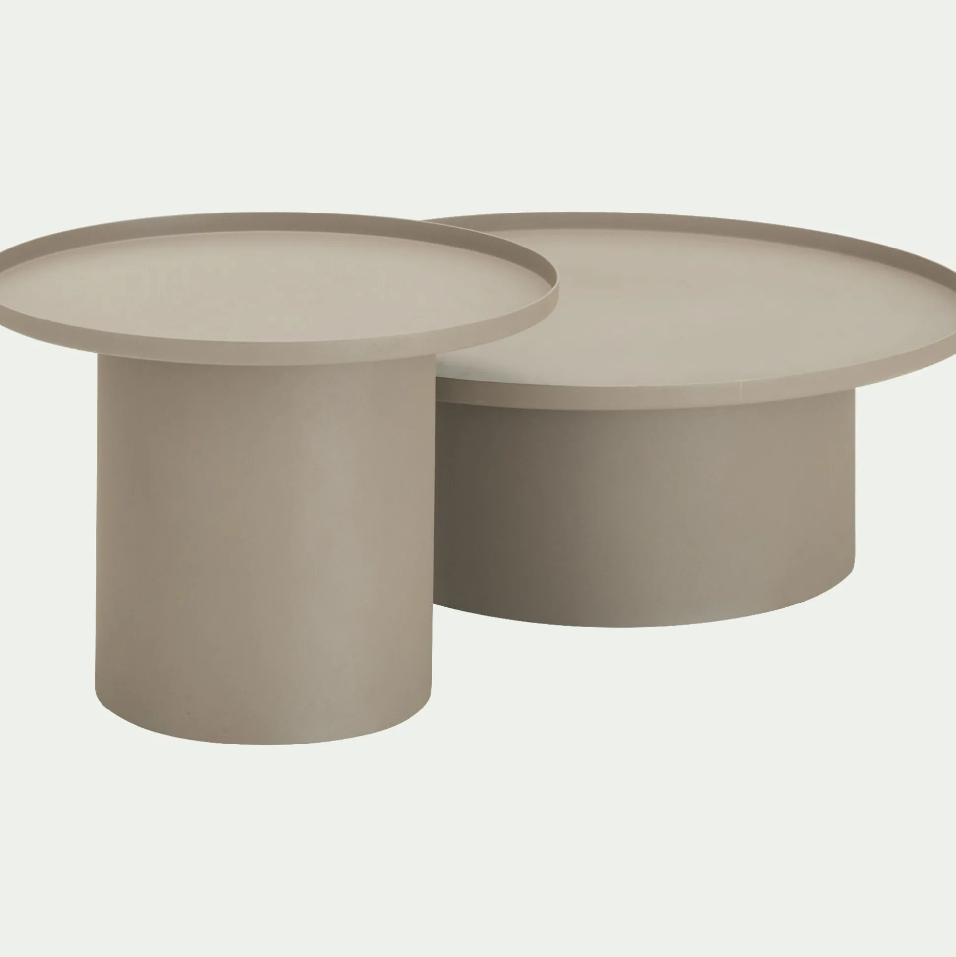 Table basse de jardin ronde en aluminium - beige