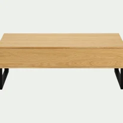 Table basse en bois avec plateau relevable - naturel