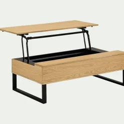 Table basse en bois avec plateau relevable - naturel