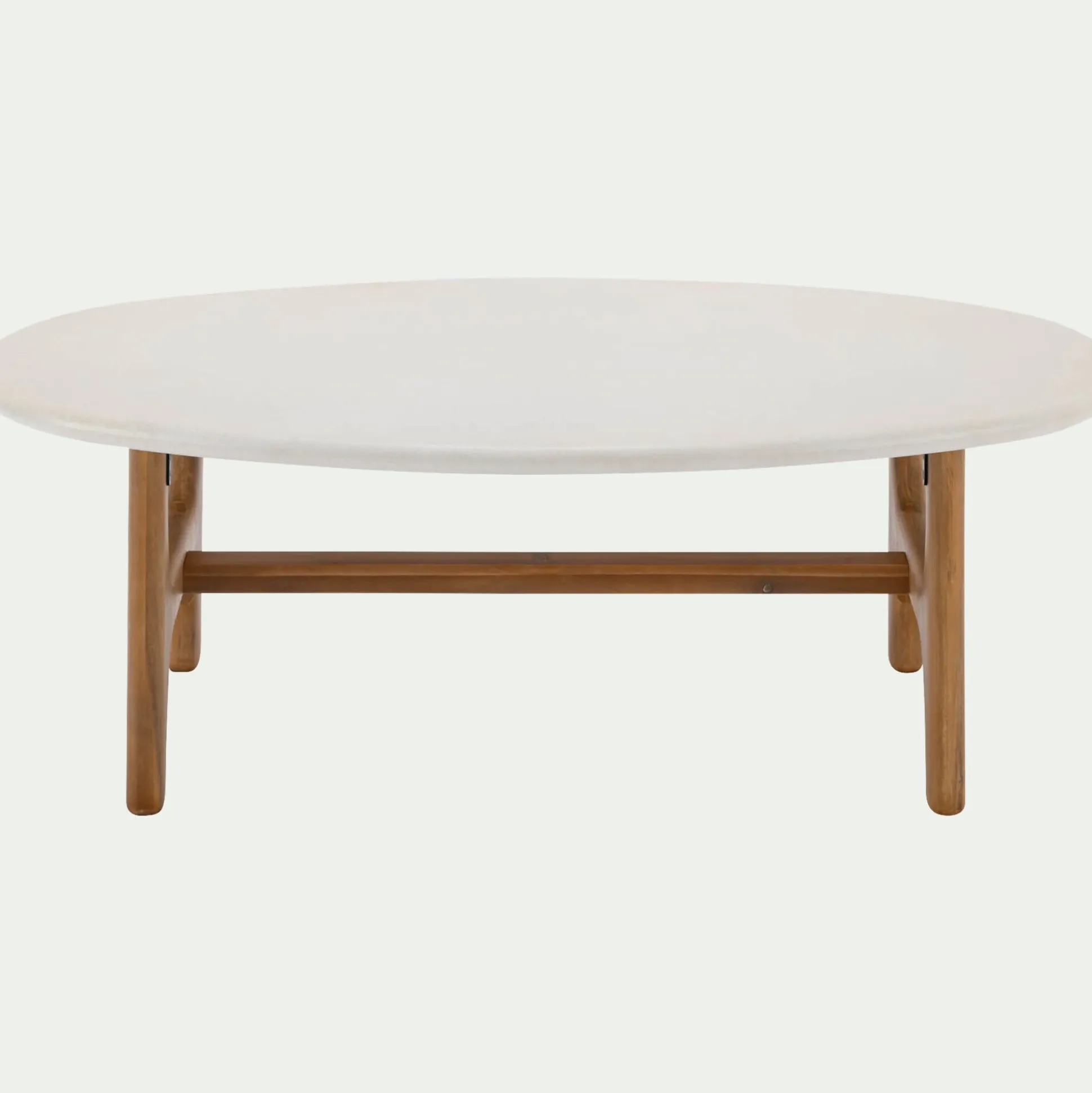 Table basse ovale en bois L126xl70cm - blanc