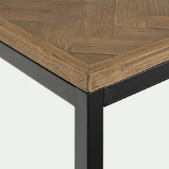 Table basse rectangle en bois recyclé - bois foncé