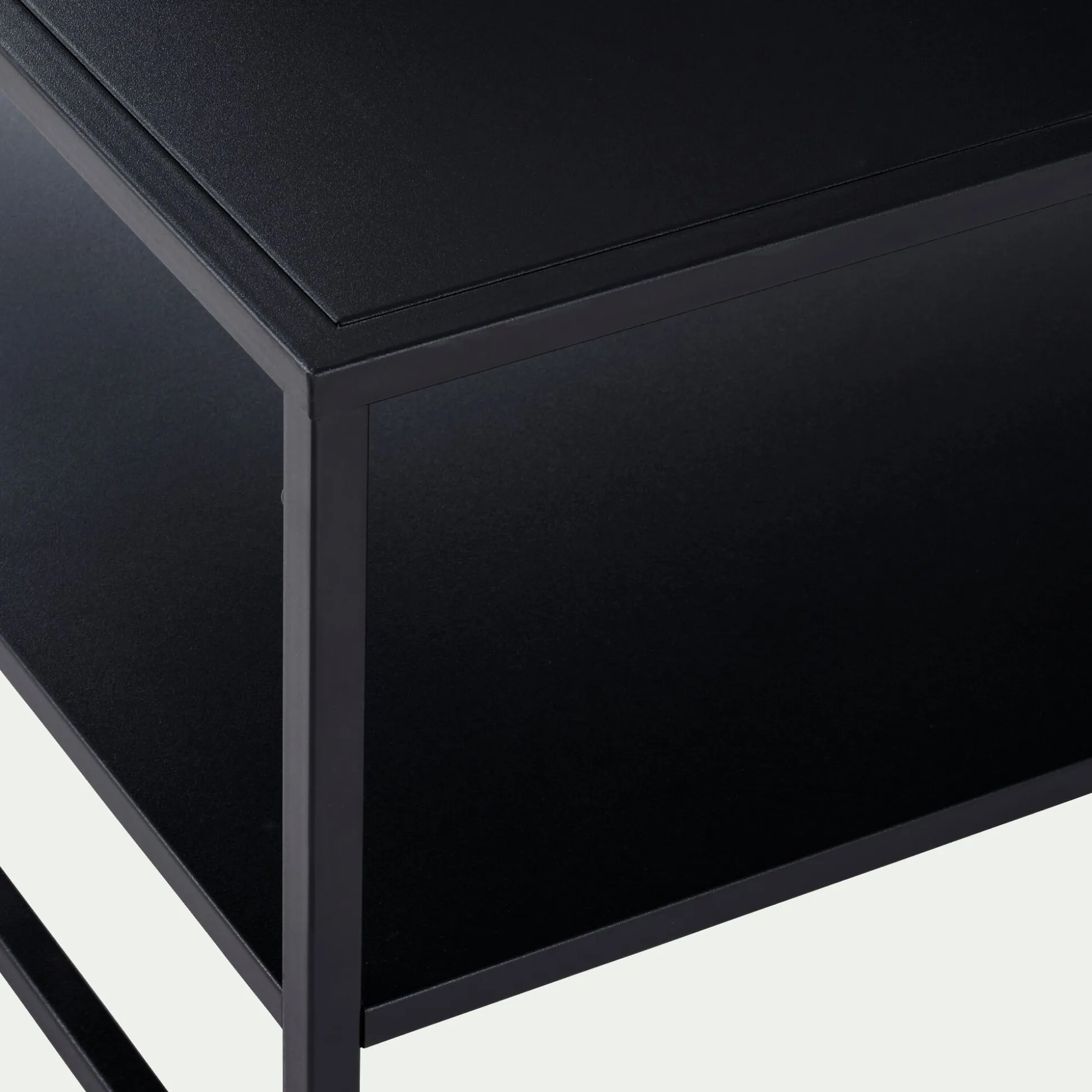 Table basse rectangulaire en acier - noir