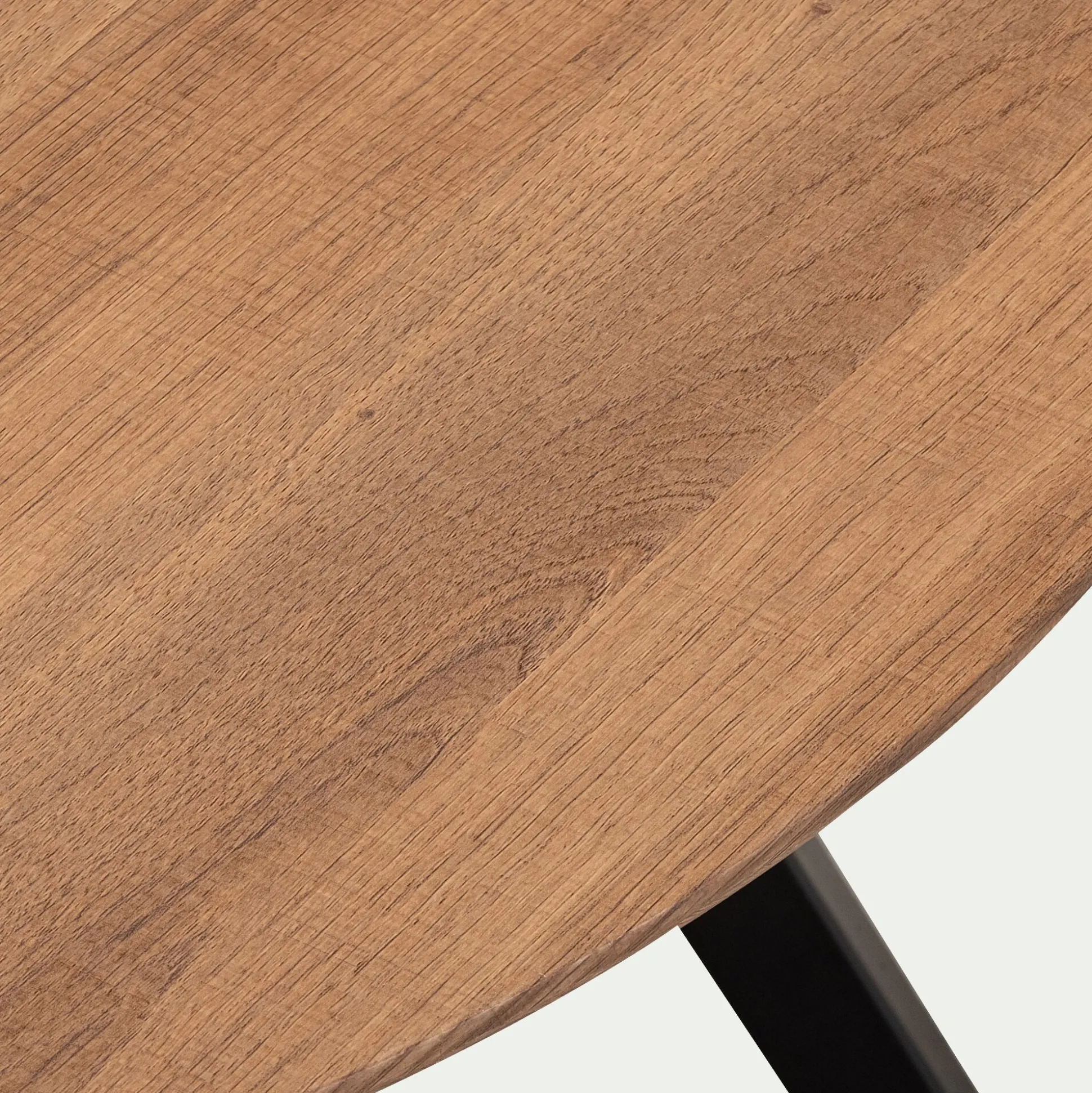 Table basse ronde en bois - bois foncé
