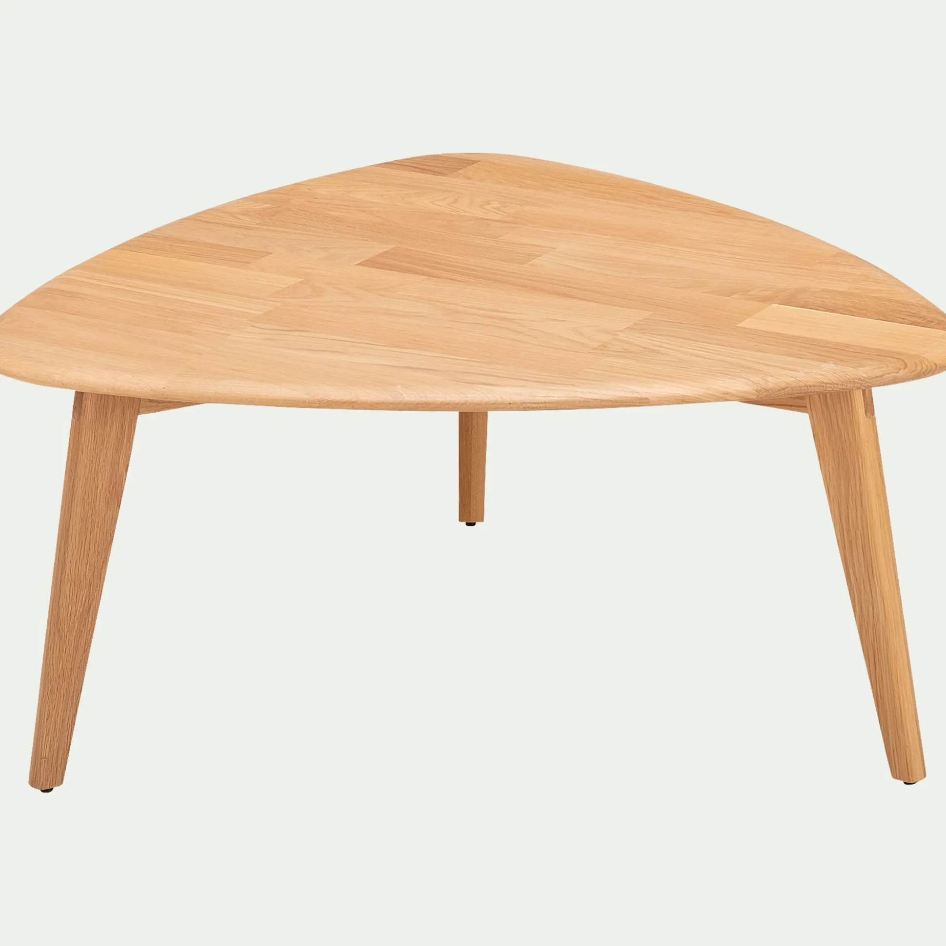 Table basse triangulaire en chêne massif - bois clair