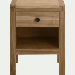 Table de chevet en acacia 1 tiroir L42xl35xH56cm - bois clair