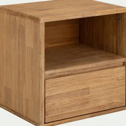 Table de chevet en bois d'acacia 1 tiroir L45xH45xP37cm - bois clair