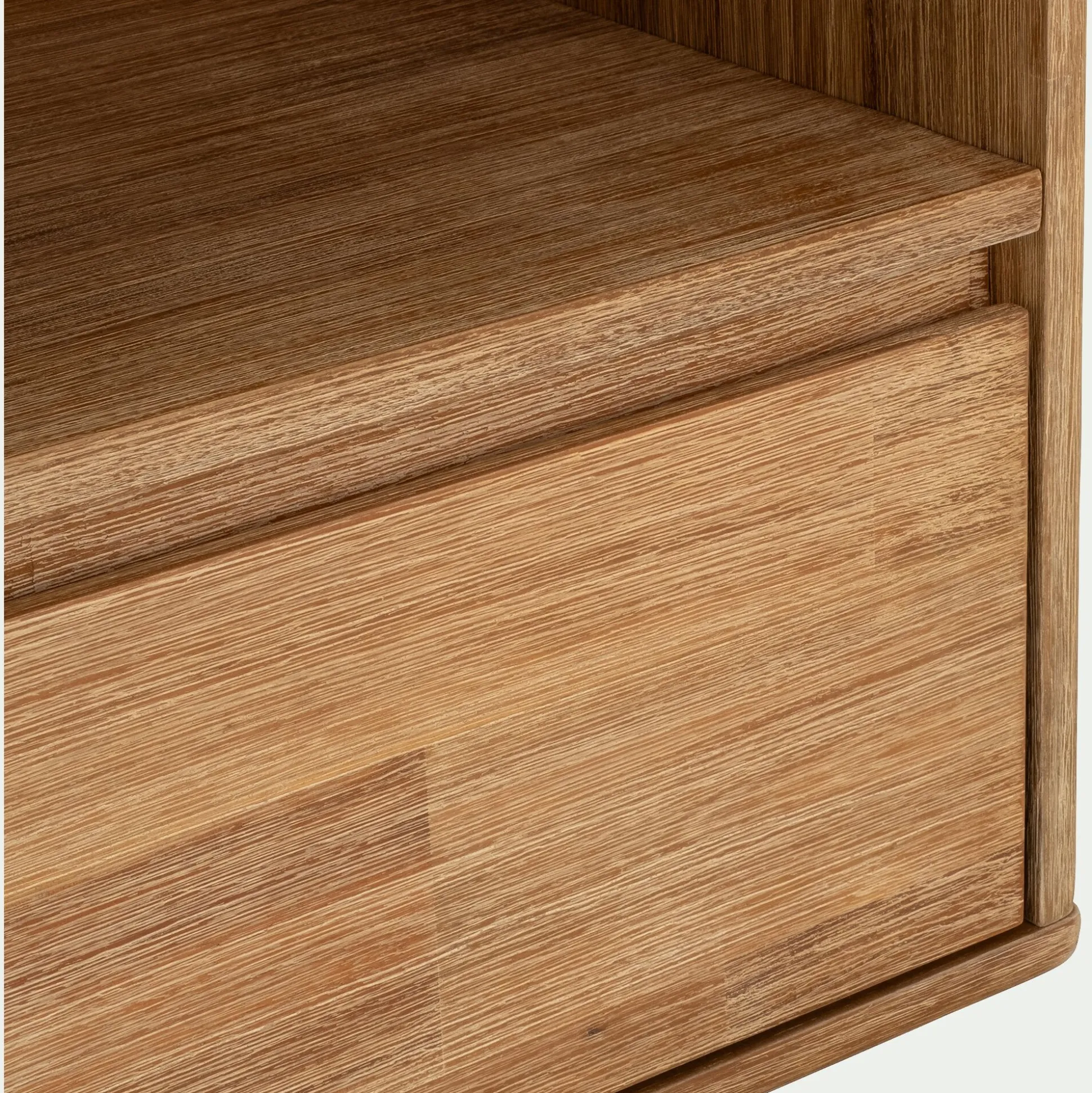 Table de chevet en bois d'acacia 1 tiroir L45xH45xP37cm - bois clair