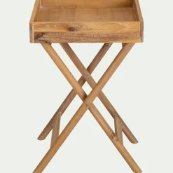 Table de chevet en bois d'acacia massif - bois clair