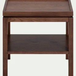 Table de chevet en chêne L45xl35xH45cm - bois foncé