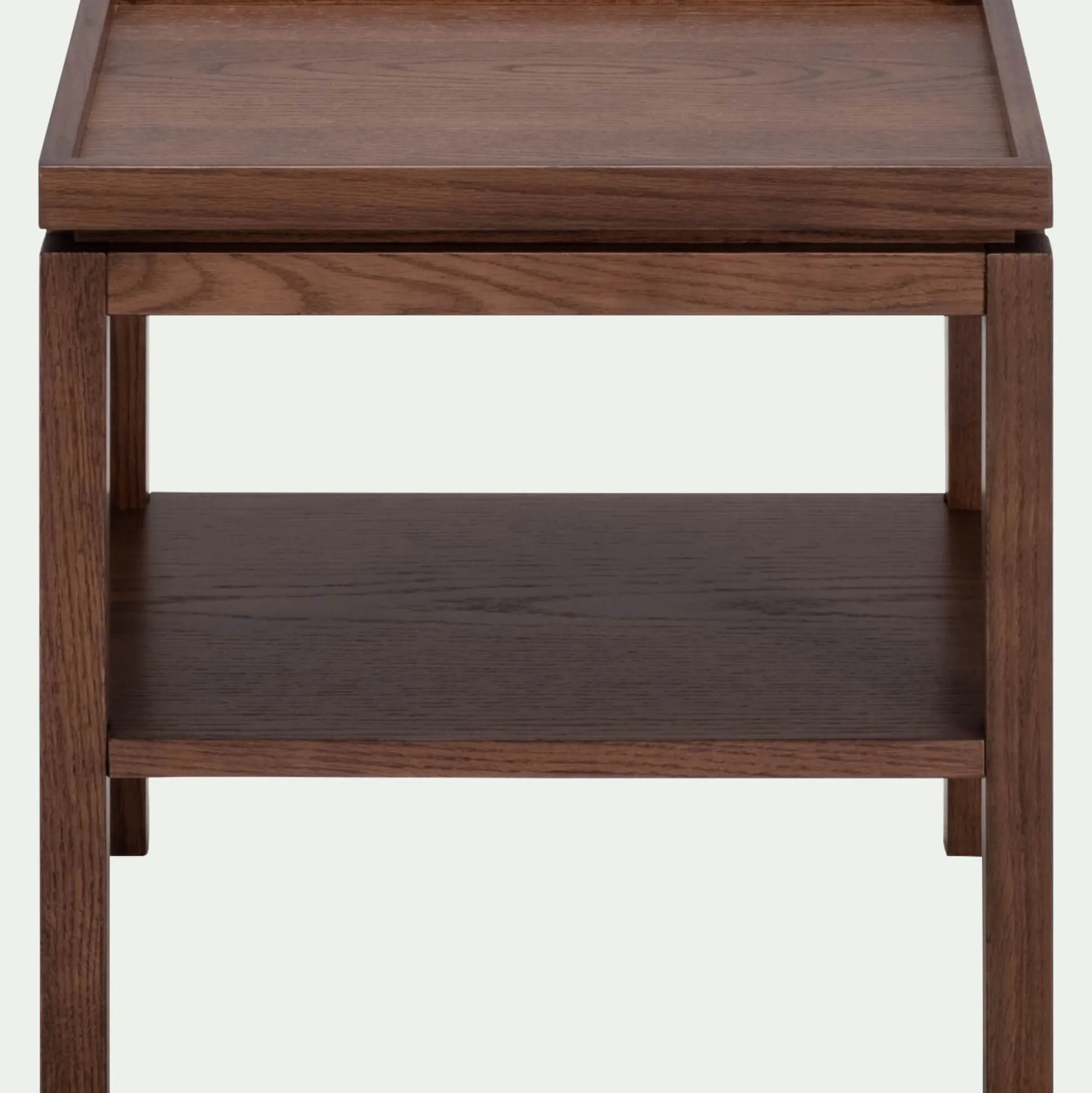 Table de chevet en chêne L45xl35xH45cm - bois foncé