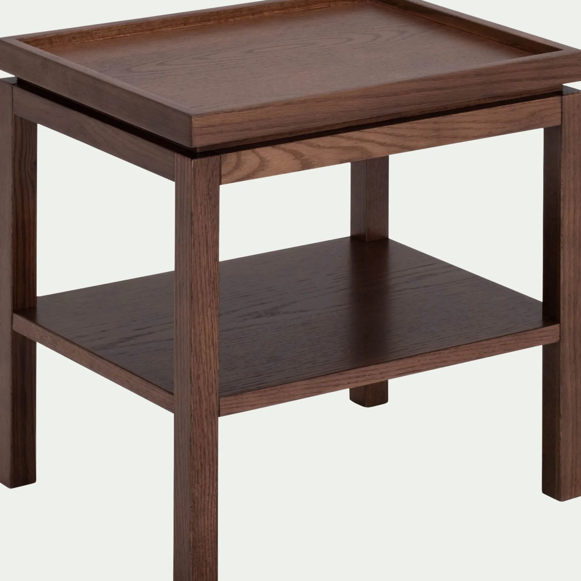Table de chevet en chêne L45xl35xH45cm - bois foncé